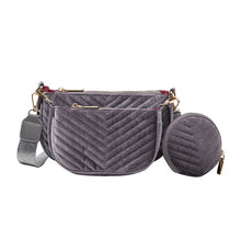 Load image into Gallery viewer, Fashion velvet embroidery diagonal bag three-piece set（AB2058）
