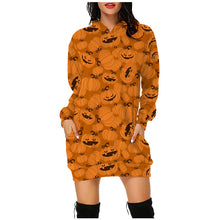 Load image into Gallery viewer, Halloween hooded long sleeve dress（AY1401）
