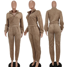 Load image into Gallery viewer, Fashion plush V-neck two-piece set（AY2471）

