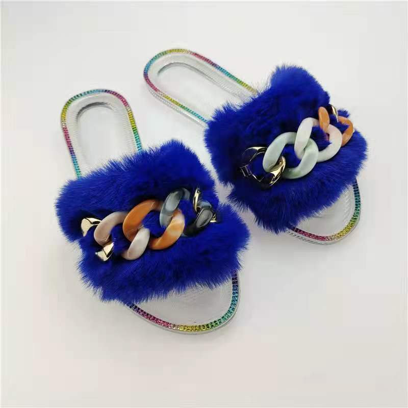 Jelly fluffy  chain slippers（HPSD024）