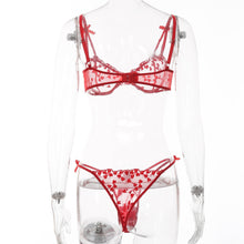 Load image into Gallery viewer, Sexy mesh embroidered underwear set（AY1611)
