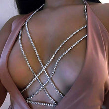 Load image into Gallery viewer, Sexy cross rhinestone chest chain（AE4070
