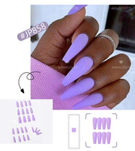 Load image into Gallery viewer, Pure color frosted smooth waterproof fake nails set （1set=24 pcs）
