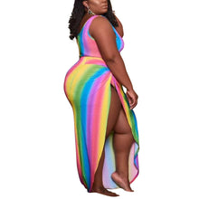 Load image into Gallery viewer, Rainbow Stripe bathing dress AY2064
