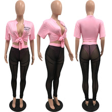 Load image into Gallery viewer, Fashion sexy mesh pants strap two-piece suit AY2668
