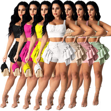 Load image into Gallery viewer, Fungus side strap sleeve vest shorts outfit AY1172
