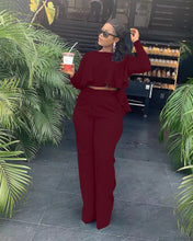 Load image into Gallery viewer, Fashion solid color pleated wide leg two-piece （AY1305）
