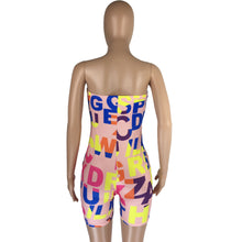 Load image into Gallery viewer, Hot stretch tube top letter print jumpsuit AY1121
