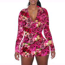 Load image into Gallery viewer, Valentine&#39;s Day rose print jumpsuit AH2033
