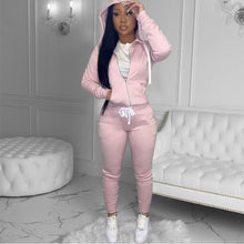 Load image into Gallery viewer, Hooded sweater drawstring two-piece suit（AY1377)
