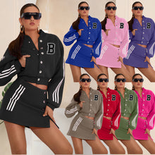 Load image into Gallery viewer, Baseball jacket letter B printed two-piece set(AY2453)
