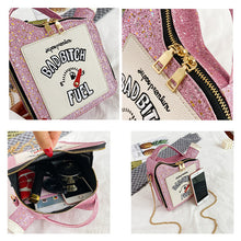 Load image into Gallery viewer, Personalized laser sequined letter oiler messenger bag（AB2088）
