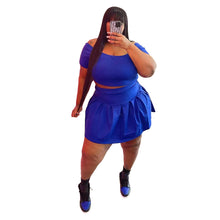 Load image into Gallery viewer, Fashion solid color pleated skirt two-piece set（AY1817）
