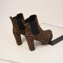 Load image into Gallery viewer, Fashion leopard print thick heel ankle boots（HPSD113）
