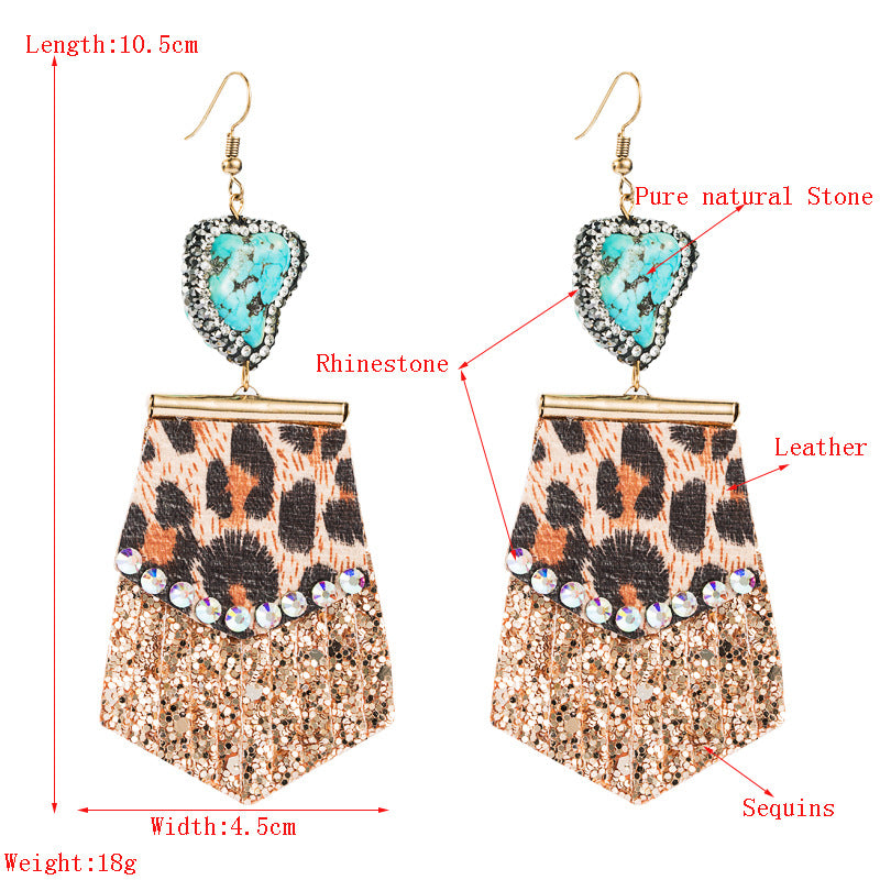 Fashion leopard-print diamond earrings（AE4056）
