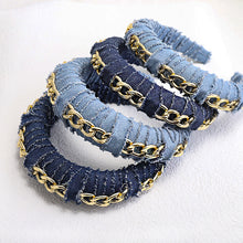 Load image into Gallery viewer, Hot selling metal chain denim winding hair band
