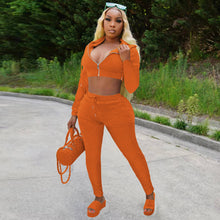 Load image into Gallery viewer, Fashion Solid Color Hooded Two Piece Set（AY2375）
