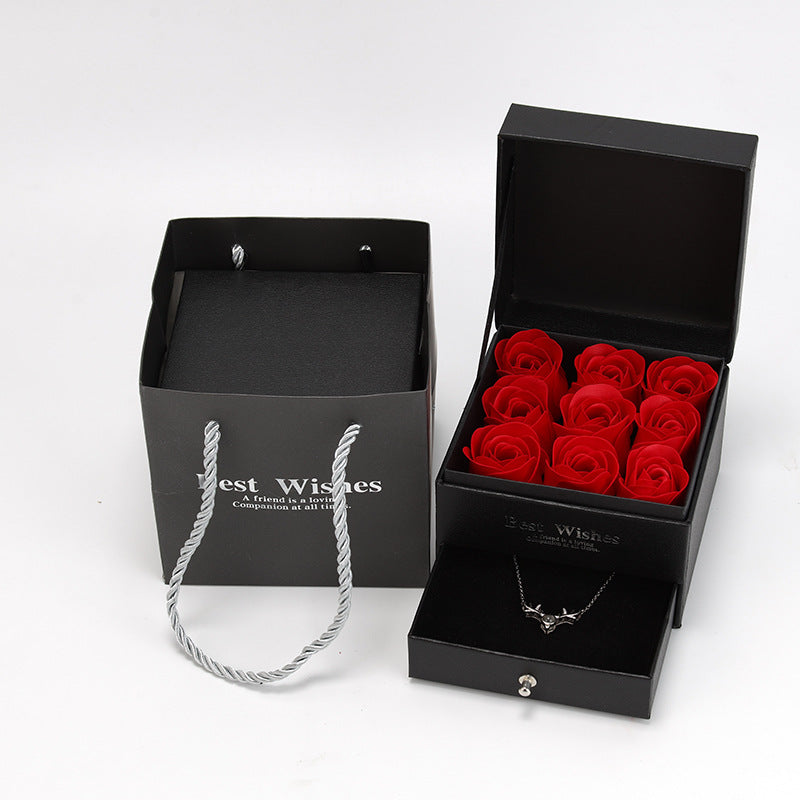 Valentine's Day Rose Flower Gift Box(No necklace)