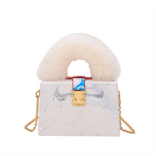 Load image into Gallery viewer, Fluffy hand-held acrylic box bag with foreign chain（AB2105）
