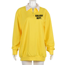 Load image into Gallery viewer, Zip Lapel Long Sleeve Letter Top（AY2401）
