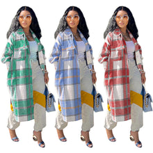 Load image into Gallery viewer, Fashion plaid long shirt coat（AY2505)
