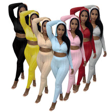 Load image into Gallery viewer, Knitted sweater hooded two-piece suit（AY1565）
