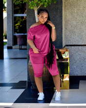 Load image into Gallery viewer, Fashion One Shoulder Breasted Loose Short Sleeve Shorts Suit（AY1822）
