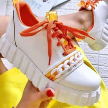Load image into Gallery viewer, Colorful chain platform lace-up casual shoes (HPSD116）
