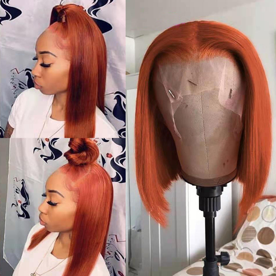 Human Hair Short Bob Orange Wigs（AH5052）
