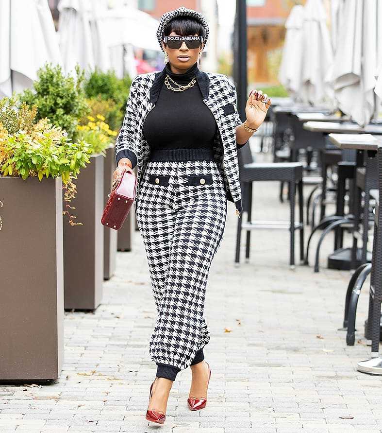 Print Button Jacket Pants Set（AY2354）
