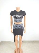 Load image into Gallery viewer, Printed skirt suit T-shirt two-piece set AY2630
