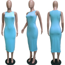 Load image into Gallery viewer, Sexy round neck solid color hip dress（AY1760）
