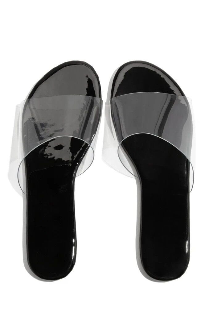 Hot selling one-word transparent slippers
