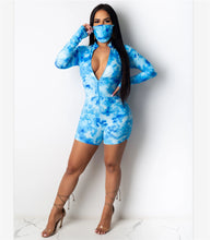 Load image into Gallery viewer, New tie-dye deep V jumpsuit(with mask) YC2111
