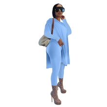 Load image into Gallery viewer, Solid color mid-length slit long-sleeved trousers suit（AY1297）
