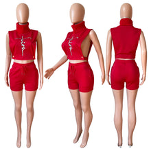 Load image into Gallery viewer, Fashion turtleneck sleeveless two piece suit（AY1761）
