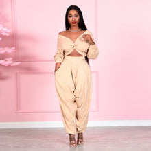 Load image into Gallery viewer, Sexy Navel Cropped Cross V-Neck Suit（AY2389）
