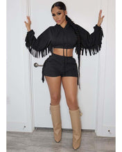 Load image into Gallery viewer, Fashion fringed hooded shorts set（AY1665）

