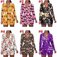 Load image into Gallery viewer, Halloween print long sleeve jumpsuit（AY1436）
