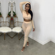 Load image into Gallery viewer, Knitted sweater hooded two-piece suit（AY1565）
