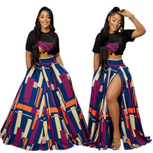 Load image into Gallery viewer, Slit Skirt Print Top Two Piece Set（AY2221）

