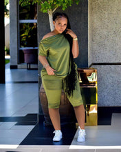 Load image into Gallery viewer, Fashion One Shoulder Breasted Loose Short Sleeve Shorts Suit（AY1822）
