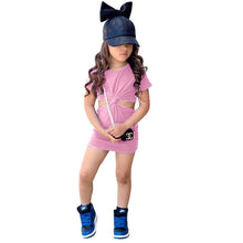 Load image into Gallery viewer, Children Short sleeve open waist dress AY2151
