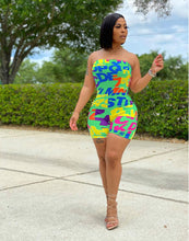 Load image into Gallery viewer, Hot stretch tube top letter print jumpsuit AY1121
