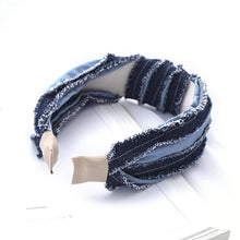 Load image into Gallery viewer, Hot selling denim stitching headband
