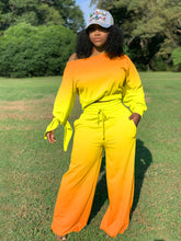Load image into Gallery viewer, Gradient long-sleeved wide-leg pants suit
