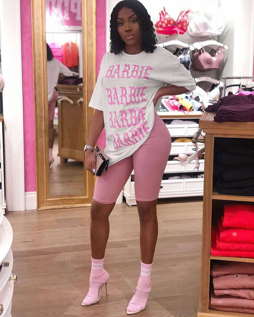 Hot letter print T-shirt set AY1004