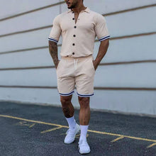 Load image into Gallery viewer, Lapel Button Down Short Sleeve Shorts Set（AY2248）
