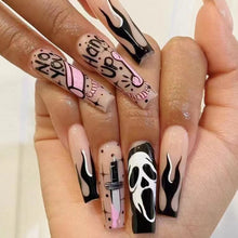 Load image into Gallery viewer, Halloween Flame Long Ballet Nails（AE4115）
